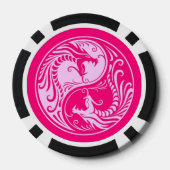 Pink Yin Yang Dragon Pokerchips (Rückseite)