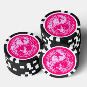Pink Yin Yang Dragon Pokerchips (Stapel)