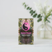 Pink Yin Yang Forest Princess Business Cards Visitenkarte (Stehend Vorderseite)