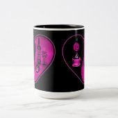 Pink Yin & Yang Kaffee & Wein Zweifarbige Tasse (Mittel)