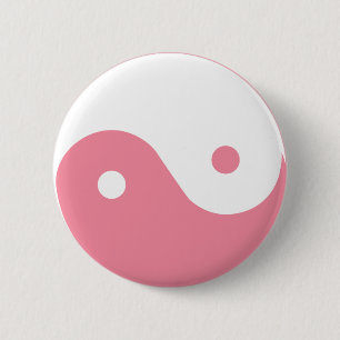 Pink Yin-Yang-Symbol Button