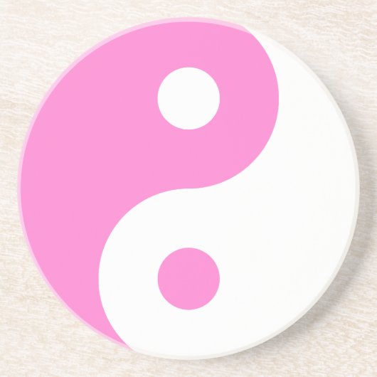 Pink Yin Yang Symbol Getränkeuntersetzer (Vorne)