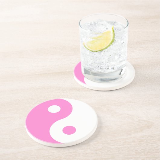 Pink Yin Yang Symbol Getränkeuntersetzer (Seite)