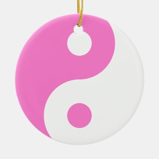 Pink Yin Yang Symbol Keramikornament (Vorne)