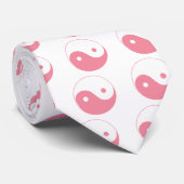 Pink Yin-Yang-Symbol Krawatte (Gerollt)