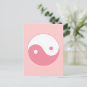 Pink Yin-Yang-Symbol Postkarte (Stehend Vorderseite)
