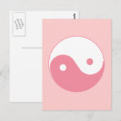 Pink Yin-Yang-Symbol Postkarte (Vorne/Hinten)