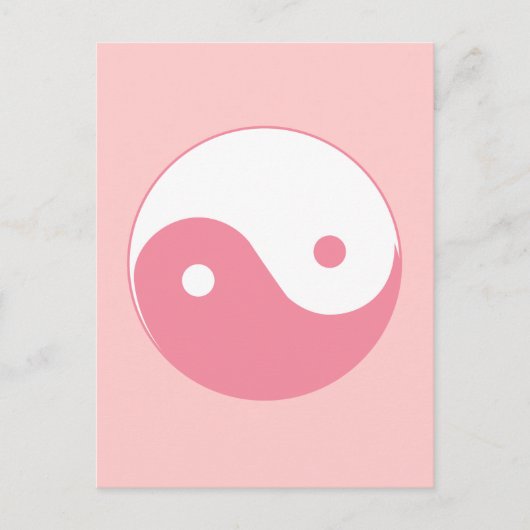 Pink Yin-Yang-Symbol Postkarte (Vorderseite)