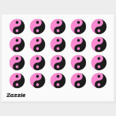 Pink Yin Yang Symbol Runder Aufkleber (Blatt)