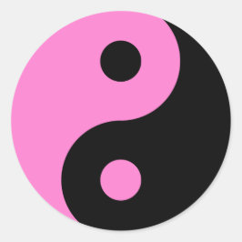 Pink Yin Yang Symbol Runder Aufkleber