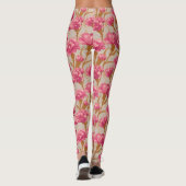 Pink Yoga Carnation Inspired Women Gifts Leggings (Rückseite)