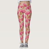Pink Yoga Carnation Inspired Women Gifts Leggings (Vorderseite)