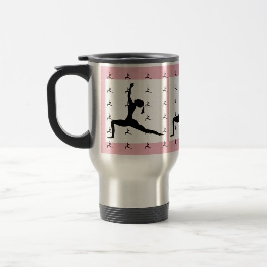 Pink Yoga Design Reise/Pendlerfahrten Tasse: Kaffe Reisebecher (Links)