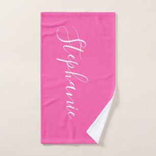 Pink Yoga Mat personalisiertes Monogramm Yogatuch Handtuch