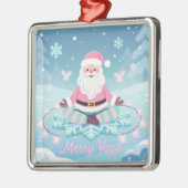 Pink Yoga Santa Meditation Christmas Ornament Aus Metall (Links)