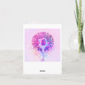 Pink Yoga Tree Frau in Pastellfarben Karte (Rückseite)