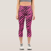 PINK YOGA ZEBRA PRINT CAPRI LEGGINGS (Vorderseite)