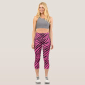 PINK YOGA ZEBRA PRINT CAPRI LEGGINGS (Vorderseite)