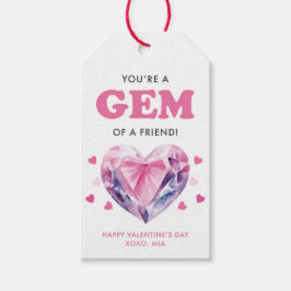 Pink You’re a Gem of a Friend Valentine Gift Tag Geschenkanhänger