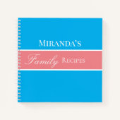 Pink Your Name Family Rezepte Script Typografie Notizblock (Vorderseite)
