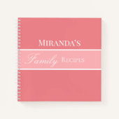 Pink Your Name Family Rezepte Script Typografie Notizblock (Vorderseite)