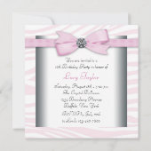 Pink Zebra 16 . Geburtstag Geburtstagsparty Einladung (Rückseite)