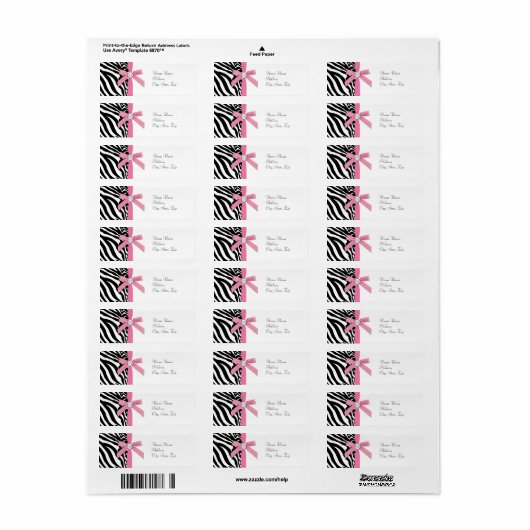 Pink Zebra Address Labels (Vorne)
