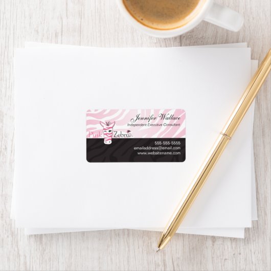 Pink Zebra Adressaufkleber (Insitu)