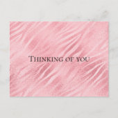 Pink Zebra Animal Print Denken Sie an Sie Postkarte (Vorderseite)