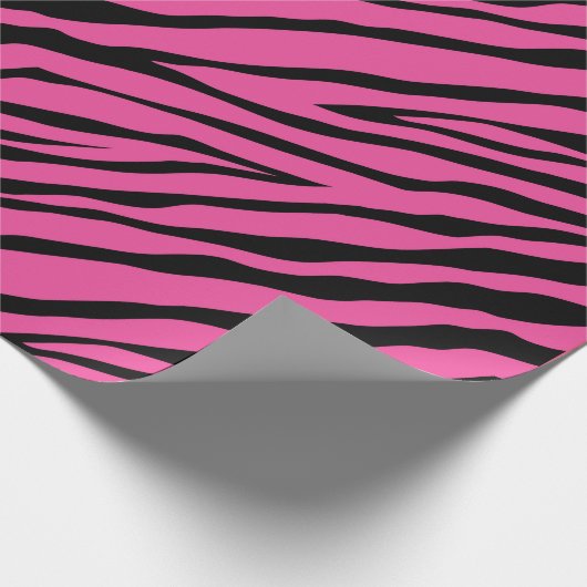 Pink Zebra Animal Print Geschenkpapier (Ecke)