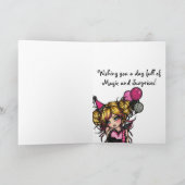 Pink Zebra Birthday Girl Faible Fantasy Art Karte (Innenseite)