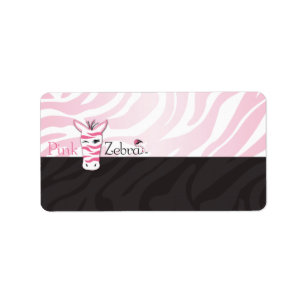 Pink Zebra Blank Adressaufkleber