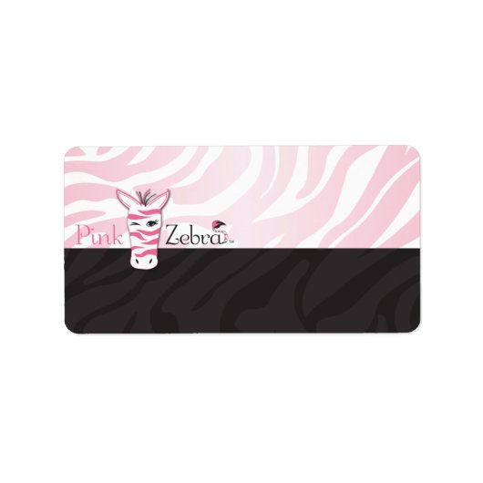 Pink Zebra Blank Adressaufkleber (Vorne)
