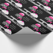 Pink Zebra Cake and Cupcake Wrapping Paper Geschenkpapier (Ecke)