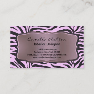 Pink Zebra Cards Business Visitenkarte