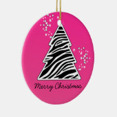 Pink zebra Christmas Tree Keramik Ornament (Rechts)