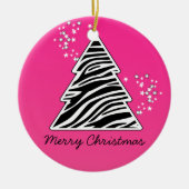 Pink zebra Christmas Tree Keramik Ornament (Vorne)