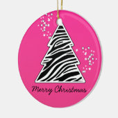 Pink zebra Christmas Tree Keramik Ornament (Links)