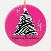 Pink zebra Christmas Tree Keramik Ornament (Hinten)