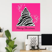 Pink zebra Christmas Tree Poster (Heimbüro)
