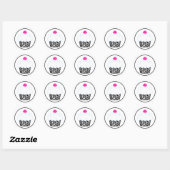 Pink Zebra Cupcake Stickers (Blatt)