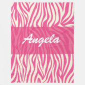 Pink Zebra Custom Fleece Warm Gemütliche Decke (Vorderseite)