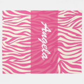 Pink Zebra Custom Fleece Warm Gemütliche Decke (Vorderseite (Horizontal))
