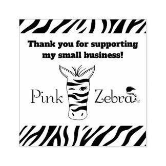 Pink Zebra Danke Briefmarke | Unternehmenslieferun Gummistempel
