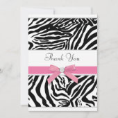 Pink Zebra Dankeschön Karte (Vorderseite)