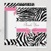 Pink Zebra Dankeskarte (Vorne/Hinten)