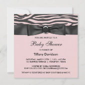 Pink Zebra Diva Baby Girl Dusche Einladung (Rückseite)