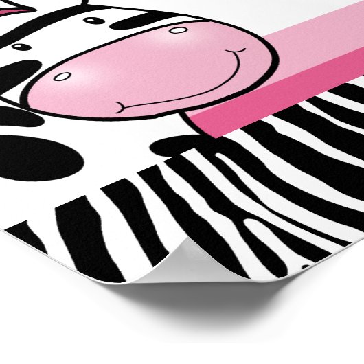 Pink Zebra Diva Custom Baby Duschbanner Poster (Ecke)