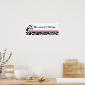 Pink Zebra Diva Custom Baby Duschbanner Poster (Küche)