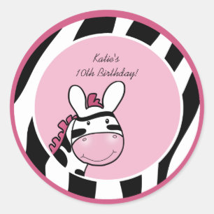 PINK ZEBRA DIVA JUNGLE 3" Bevorzugte Stickers